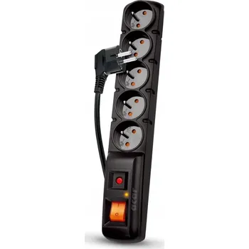 Elektrická zásuvka Zásuvková lišta Acar W0094, 5 zásuvek, 5 m, černý