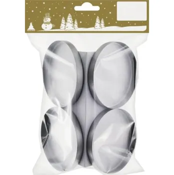 Svícen Svícny na čajové svíčky kovové Ø 7,5 cm matně stříbrné 4 ks