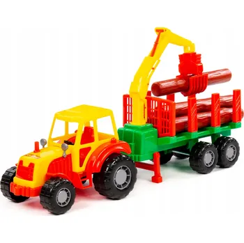 autíčko Traktor s návěsem Polesie Majster 35295 červeno-žluto-zelený