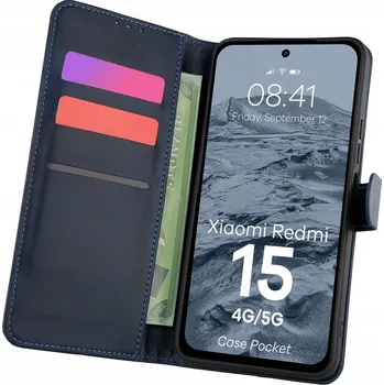 Pouzdro na mobilní telefon Flipové pouzdro Bizon pro Xiaomi Redmi 15, modré