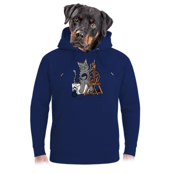 Pánská mikina Bastard Kočka přede unisex mikina premium Navy