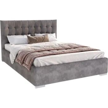 Postel Čalouněná postel LUCERNA 90x200 Tmavě šedá Paris s úložným prostorem kovový rošt