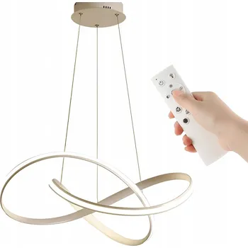 ZÁVĚSNÉ STROPNÍ SVÍTIDLO ZLATÝ LUSTR LED MODERNÍ 55CM 3 + DÁLKOVÝ OVLADAČ