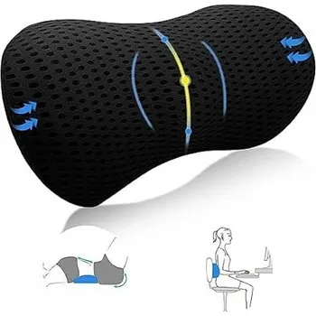 Polštář ORTOPEDICKÝ POLŠTÁŘ BEDERNÍ PRO SPANÍ DO AUTA NA SEDADLO PAMĚŤOVÁ PĚNA