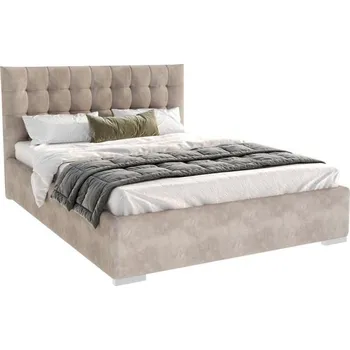 Postel Čalouněná postel LUCERNA 90x200 Béžová Paris s úložným prostorem kovový rošt