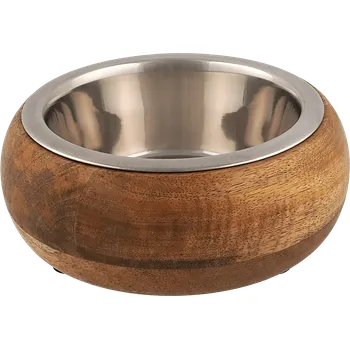 Miska pro psa Miska Dog Fantasy nerez v dřevě zaoblená 1730ml