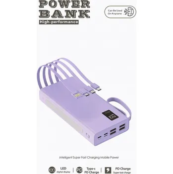 Powerbanka POWERBANK 30000 mAh 66W SE 4 USB PORTY, USB-C PORTEM A 4 USB KABELY
