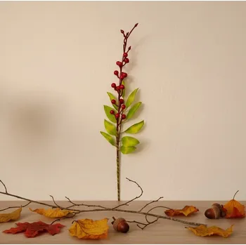 umělá květina Větvička bobule 44 cm, červená