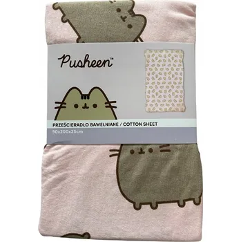 Prostěradlo Bavlněné prostěradlo s gumou Pusheen 90x200