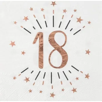Santex UBROUSKY papírové 18. narozeniny Rose Gold 10ks