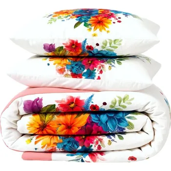 Povlečení Bavlněné Povlečení srdce květiny 160x200 elegantní BAVLNA 100% produkt PL