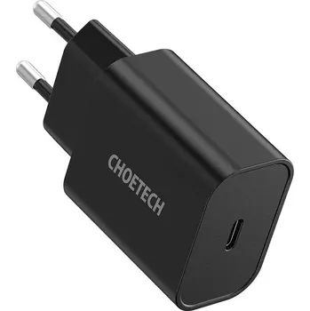Síťová USB‑C nabíječka CHOETECH 20W PD rychlonabíječka (černá)