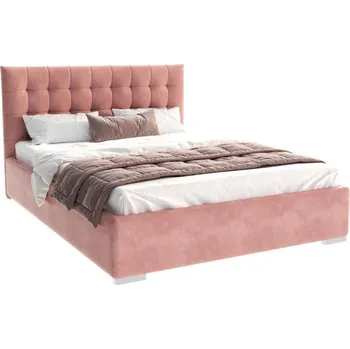 Postel Čalouněná postel LUCERNA 160x200 Lososová Paris s úložným prostorem kovový rošt