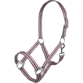 Ohlávka HKM Linz, černá/šedá/bílá/růžová, Cob