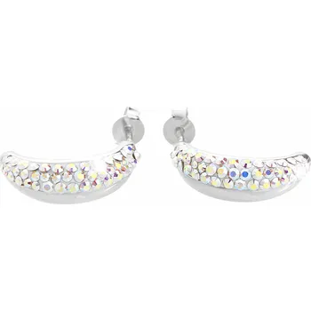 Módní doplněk JSB bijoux s.r.o. Stříbrné náušnice puzety úzká kapka půlka osázená krystaly Swarovski AB (Stříbro 925/1000)