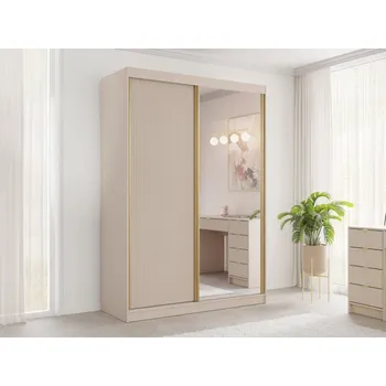 Nábytek Zrcadlová šatní skříň Razimo 2D, Barva: pískově béžová MIRJAN 5903211442339