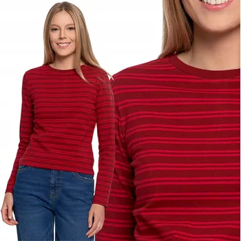 Dámské tričko Dámské Tričko s dlouhým rukávem s proužky z bavlny Klasické MORAJ L