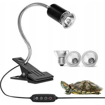 Osvětlení do terária VÝHŘEVNÁ LAMPA TERÁRIJNÍ E27 UVA UVB 50W S 3 výhřevnými lampami