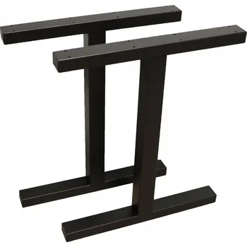 Jídelní stůl Kovové nohy T ke stolu Loft Industrial černé 60x72 cm Profil 6x4 cm 2 ks