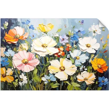 Obraz PLAKÁT NÁLEPKA do LOŽNICE OBÝVÁKU Barevné luční květy 30x20