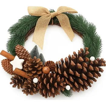 Vánoce Vánoční věnec jehličí a šišky 30cm 3001219