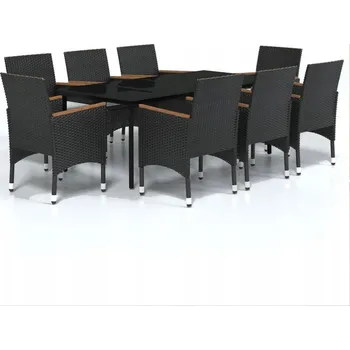 Zahradní nábytková souprava dřevo VidaXL černá 9 ks
