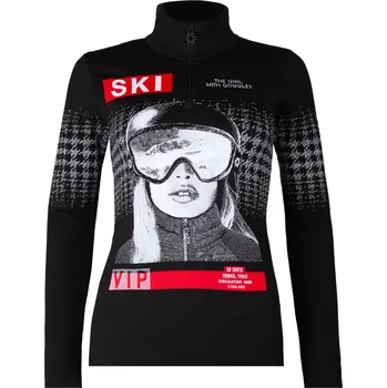 NEWLAND N4 6787 MIRAMONTI LADY T-NECK BLACK/PEARL Velikost: L WOMEN’S HALF ZIP SWEATER