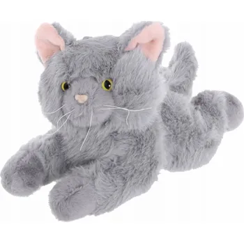 plyšák Madej Plyšová hračka ležící kočka 55 cm šedá