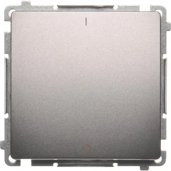 vypínač Vypínač dvoupólový, řazení 2, 10 A / 230 V~, bezšroubové svorky, Simon Basic BMW2.01/21, ocel