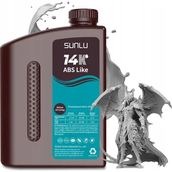 Filament Pryskyřice 14K ABS ŠEDÁ 1 kg SUNLU