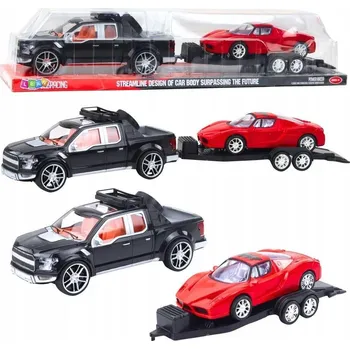 autíčko Sada Terénní auto Černé Autopřepravník Červené sportovní auto 5 9 Cm