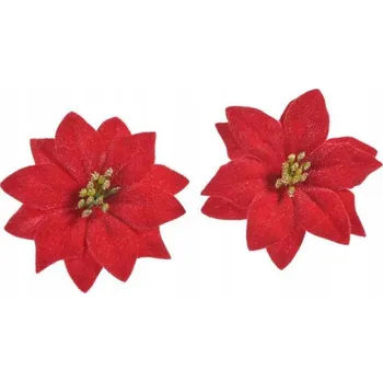 Vánoční dekorace Sponky Vánoční Hvězda 2 ks červené