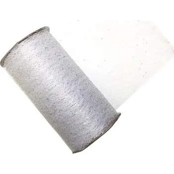 Stuha Stuha síť se třpytkami 15 cm x 2,7 m bílá