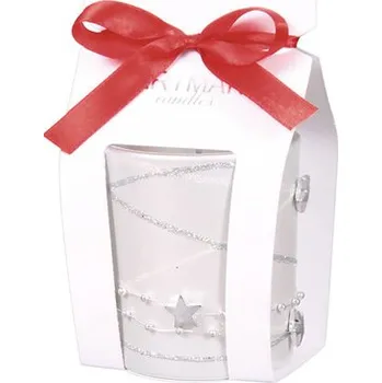 Svíčka Vánoční svíčka ve skle GIRLANDA 130 g bílá