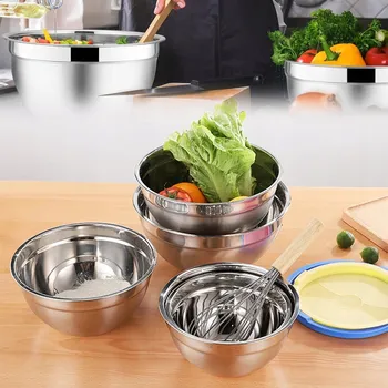 5 ks SADA KOVOVÝCH MISEK NA SALÁTY S VÍČKY MISKA S VÍKEM