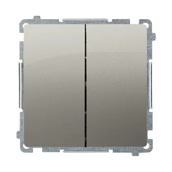 vypínač Vypínač střídavý 2 násobný, s orientačním LED podsvětlením, bez piktogramu,, Simon Basic BMW6/2L.01/X/29