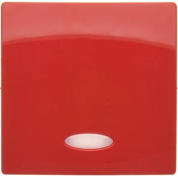 vypínač Kryt 1 násobný s průzorem pro podsvětlení, k ovladačům, spínačům a tlačítkům, Simon Basic BMKW1L/22, červená