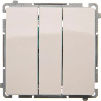 vypínač Vypínač jednopólový 3 násobný, řazení 1+1+1, 10 A / 230 V~, bezšroubové svorky, Simon Basic BMW31.01/11, bílá