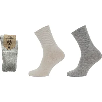 Dámské ponožky Dámské a pánské ponožky NOVIA | vlněné OVČÍ 1259 Velikost: 36-38, Barva: béžová Velikost: 39-42, Barava: šedá