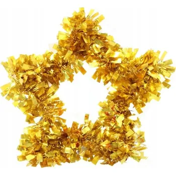 Vánoční dekorace Zlatá vánoční hvězda k zavěšení z lesklé fólie – vánoční DEKORACE