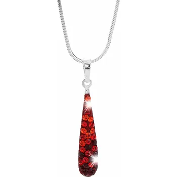 Módní doplněk JSB bijoux s.r.o. Stříbrný náhrdelník dlouhá kapka s krystaly Swarovski Siam (Stříbro 925/1000)