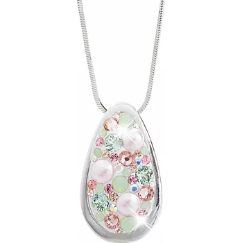 Náhrdelník JSB bijoux s.r.o. Stříbrný náhrdelník kapka s krystaly Swarovski Multi (Stříbro 925/1000)
