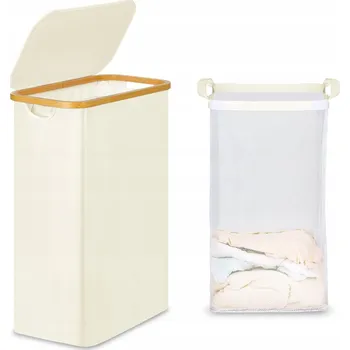 Koš na prádlo Bambusový koš na prádlo skládací 63 l obdélníkový s víkem
