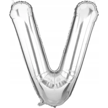 Balónek DEKORACE BALÓNKOVÁ FÓLIOVÁ PÍSMENO V STŘÍBRNÝ 40cm NAROZENINY OSLAVA OZDOBA