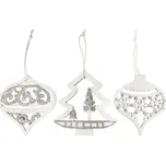 ozdoby dřevěné bílé s glitrem 9ks/7,5cm mix 8886264 UNIPAP