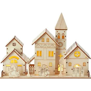 Vánoční osvětlení LED světelná dekorace VILLAGE, napájení: bateriové, teplá bílá, výška: 15 cm 706447