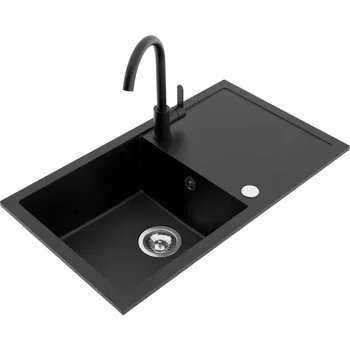 Granitový dřez Jednokomorový dřez Milo ALPHA granit černý