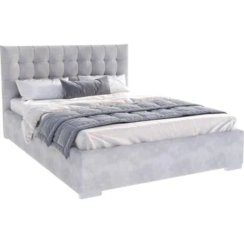 Postel Čalouněná postel LUCERNA 160x200 Světle Šedá Paris s úložným prostorem kovový rošt