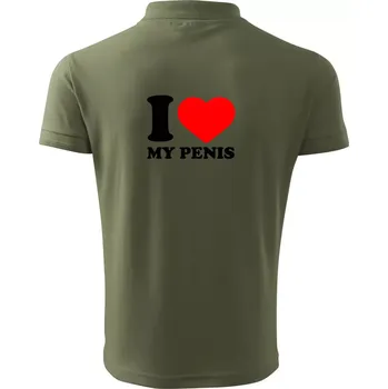 Pánská košile I love my penis - Polokošile pánská Pique Polo 203 - 4XL ( Khaki )