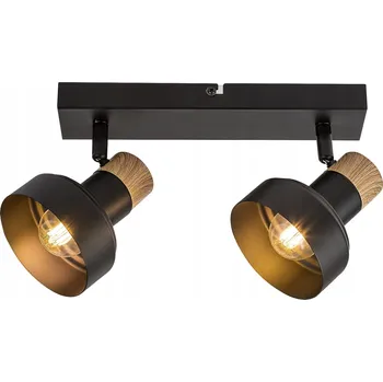 Rabalux Saskia Stropní Svítidlo Černé Skandinávské s Dřevěnými Prvky